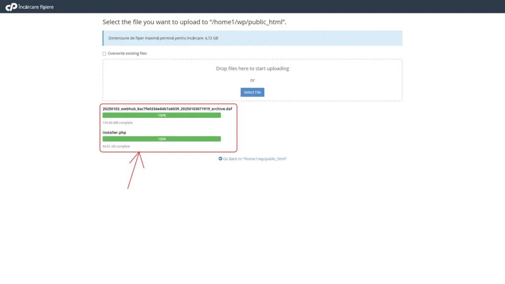 Upload the Migration Files Upload the Migration Files